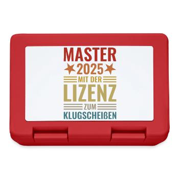 Master 2025 mit der Lizenz zum Klugscheißen - Brotdose - Rot - Vorne