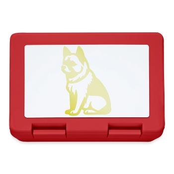 Akita Inu Hund Silhouette - Brotdose - Rot - Vorne