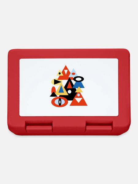 Geometrisches abstraktes Pyramidendesign - Brotdose - Rot