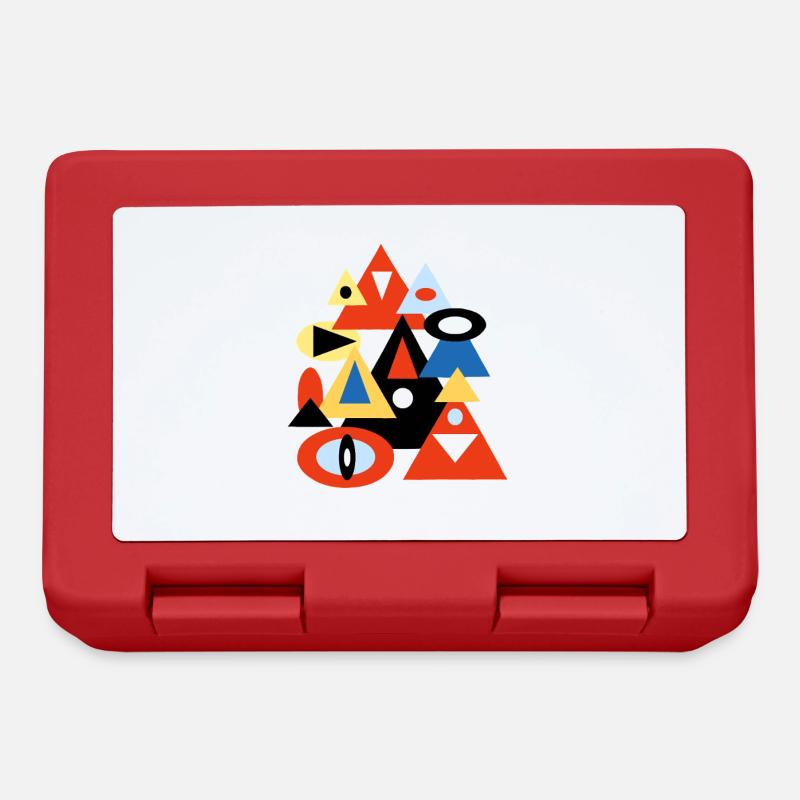 Geometrisches abstraktes Pyramidendesign - Brotdose - Rot