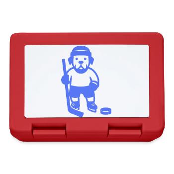 Minimalistischer Labrador Eishockey Spieler  - Lunchbox - red - Front