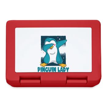 Crazy Penguin Lady Funny Sayings Irony Fun - Lunchbox - red - Front