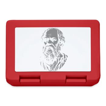 Porträt des antiken Philosophen Sokrates - Brotdose - Rot - Vorne