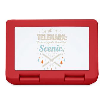 Telemark Ski Funny Squats Scenic Retro Vintage - Lunchbox - red - Front