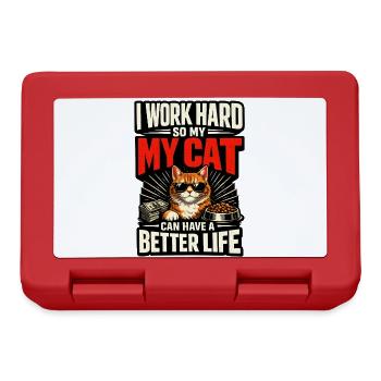 I work hard to make my cat have a life of luxury - Lunchbox - red - Front