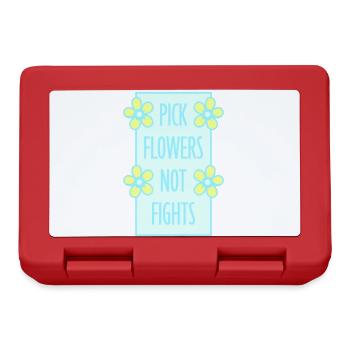 Pick Flowers Not Fights Flowers Peace Funny Logo - Lunchbox - red - Front
