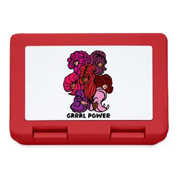 Girl Grrrl power riot 7 ladies Friseurin Hair 90s - Brotdose - Rot - Vorne