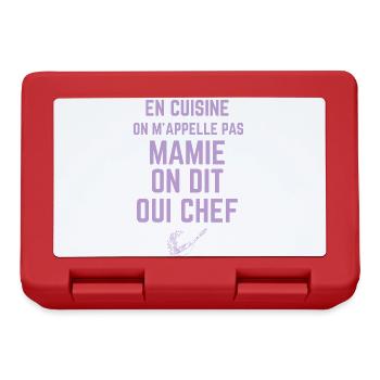 en cuisine on m'appelle pas Mamie - Boîte à goûter - rouge - Devant