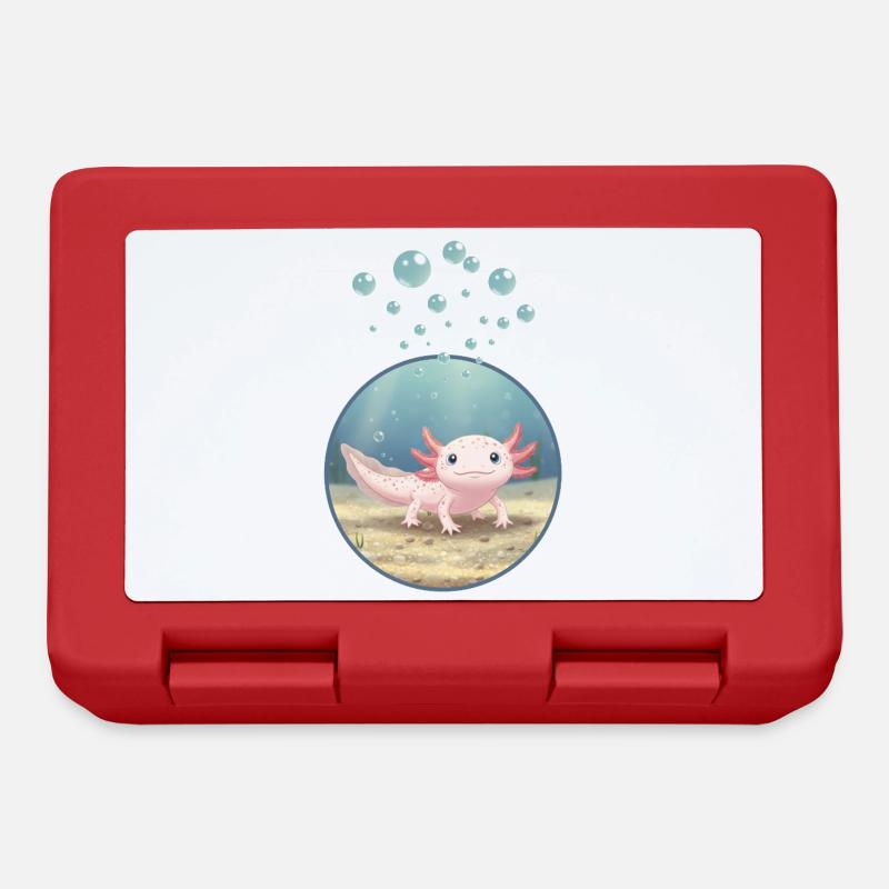 T-Shirt-Design „Axolotl“ - Brotdose - Rot