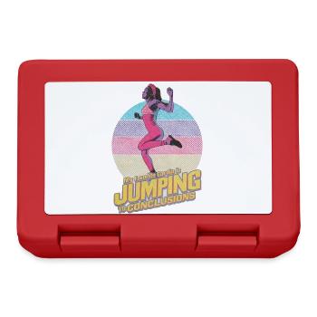 Funny 80s Fitness Overthinking T-Shirt - Jumping - Lunchbox - red - Front