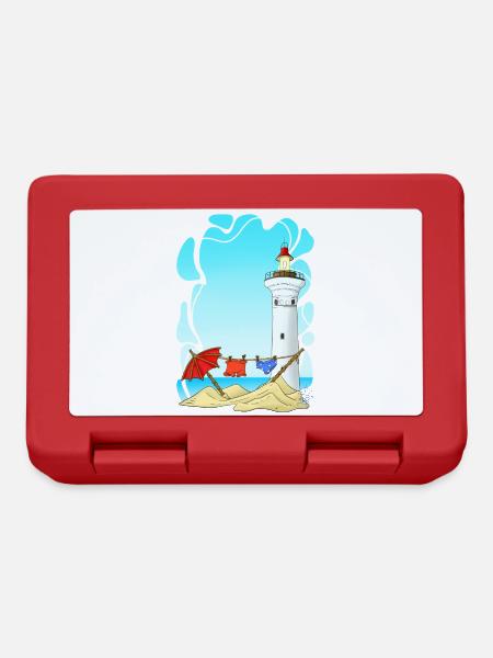 Leuchtturm am Sunny Beach - Brotdose - Rot