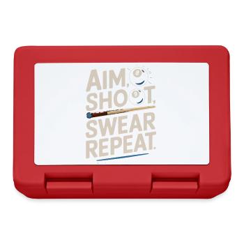Aim Shoot Swear Repeat Billard Kugel Queue - Brotdose - Rot - Vorne