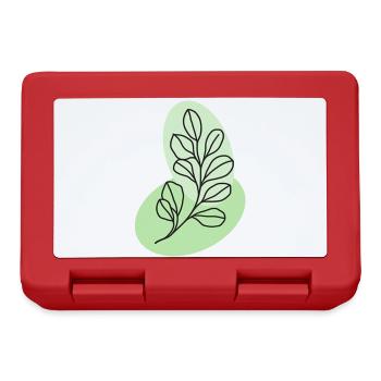 Botanische Eukalyptusblattlinie in Pastell - Brotdose - Rot - Vorne