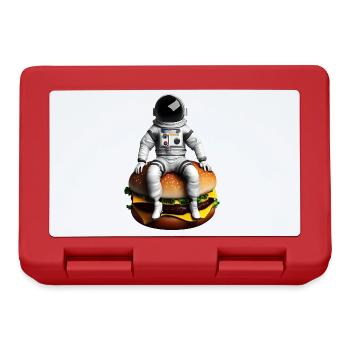 Weltraum Astronaut Cheeseburger - Brotdose - Rot - Vorne