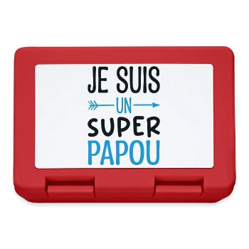 Ich bin ein Super-Papua - Papua-Humor Lustiges Geschenk - Brotdose - Rot - Vorne