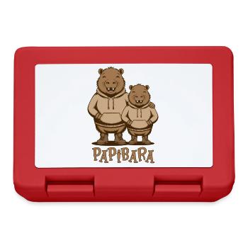 Papibara Papi Capybara Vater Lustig Papa Vatertag - Brotdose - Rot - Vorne