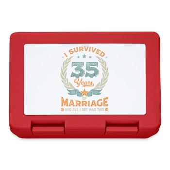 I Survived 35 Years Of Marriage - Brotdose - Rot - Vorne