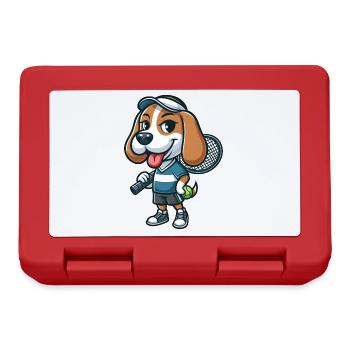 Lustiger Beagle spielt Tennis Comic für Tennisfans - Brotdose - Rot - Vorne