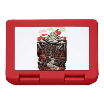 Japan Retro Landscape Asian Art Splendor - Lunchbox - red - Front