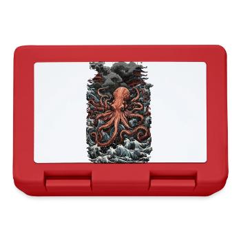 Ukiyo-E Art Style Octopus Deep Sea Magic and Sea - Lunchbox - red - Front