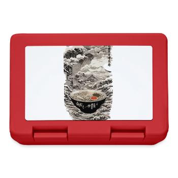 Ramen Ukiyo-e Kanji Retro Aesthetic Artwork - Lunchbox - red - Front