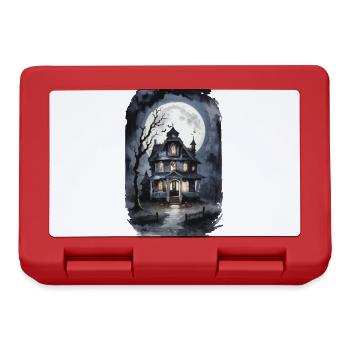 Maison hantée effrayante Halloween Horreur vintage - Boîte à goûter - rouge - Devant
