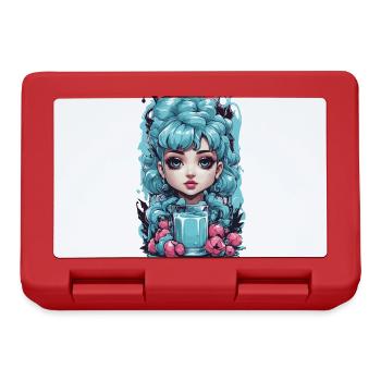 Gothic Kawaii Blueberry Milkshake Anime Stil - Brotdose - Rot - Vorne