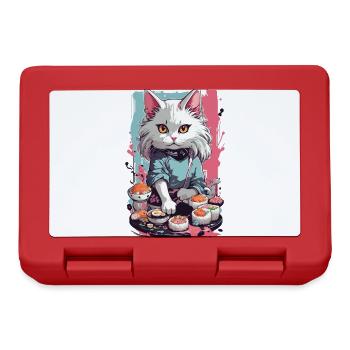 Chat Sushi Master Pastel Lover Design - Boîte à goûter - rouge - Devant