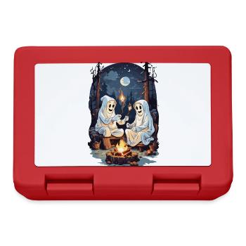 Funny Halloween Ghosts Grilling Campfire - Lunchbox - red - Front