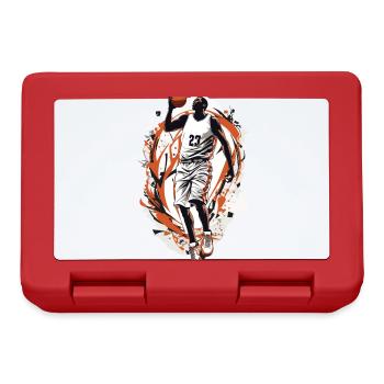 Dynamischer Basketball Freiwurf Basketballspieler - Brotdose - Rot - Vorne