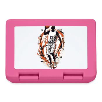 Dynamischer Basketball Freiwurf Basketballspieler - Brotdose - Pink - Vorne