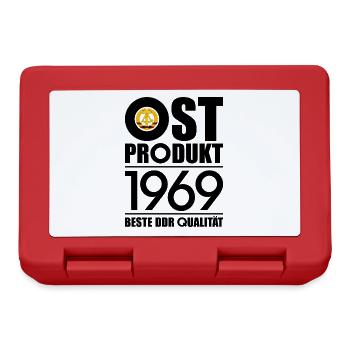 57. GEBURTSTAG OSSI OSTPRODUKT 1969 DDR - Brotdose - Rot - Vorne