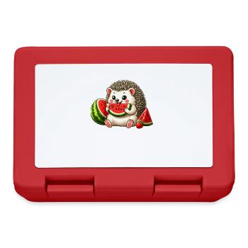 Hedgehog enjoys watermelon - Lunchbox - red - Front