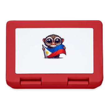 Tarsier mit philippinischer Flagge - Brotdose - Rot - Vorne