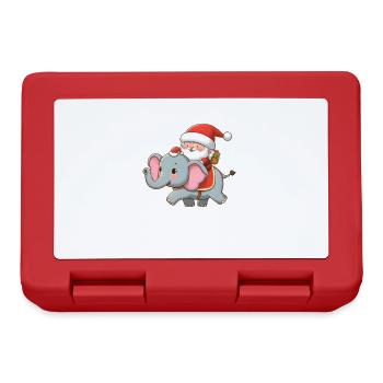 Cute Santa Claus on elephant - Lunchbox - red - Front
