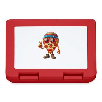 Hippie Pizza with Peace Sign - Lunchbox - red - Front