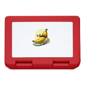 Surfer sur la banane avec moustache - Boîte à goûter - rouge - Devant