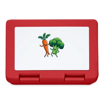 Carrot and broccoli dancing - Lunchbox - red - Front