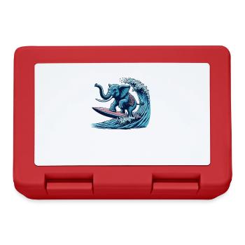 Surfing elephant - Lunchbox - red - Front