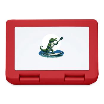 Crocodile doing stand-up paddling - Lunchbox - red - Front