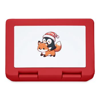 Le pingouin chevauche le renard - Boîte à goûter - rouge - Devant