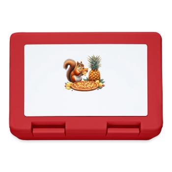 Squirrel enjoying pizza - Lunchbox - red - Front
