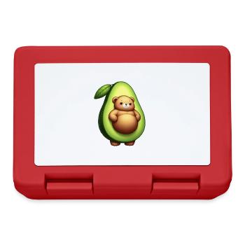 Bär im Avocado-Kostüm - Brotdose - Rot - Vorne