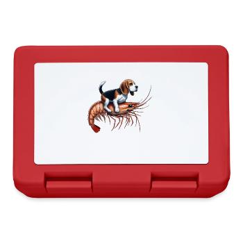 Le beagle se promène sur des crevettes - Boîte à goûter - rouge - Devant