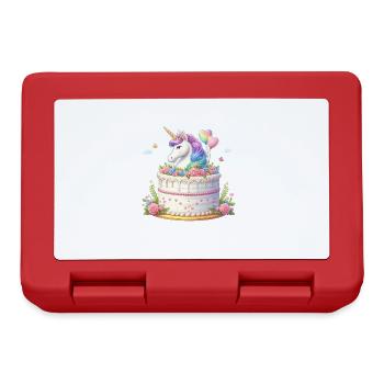 Licorne sur gâteau d’anniversaire - Boîte à goûter - rouge - Devant