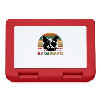 Beste Katze Papa Ever Vintage Retro Katze Vatertag - Brotdose - Rot - Vorne