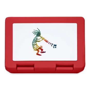 Native American Kokopelli with Music Notes 1 - Boîte à goûter - rouge - Devant