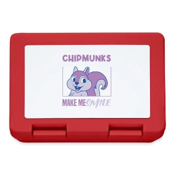 Chipmunks Smile Cute Forest Animal Nature - Lunchbox - red - Front