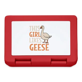 Une fille aime les oies, un dicton ironique - Boîte à goûter - rouge - Devant