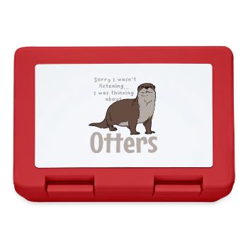 Thinking About Otters Cute Rodent Animal - Lunchbox - red - Front